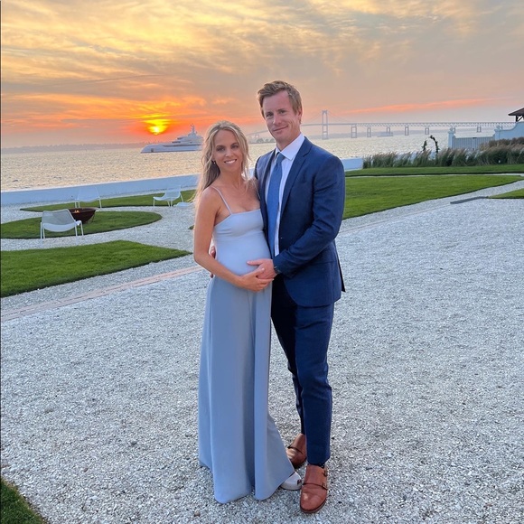 Show me your mumu steel blue Madrid gown maternity friendly XXS - Picture 3 of 3